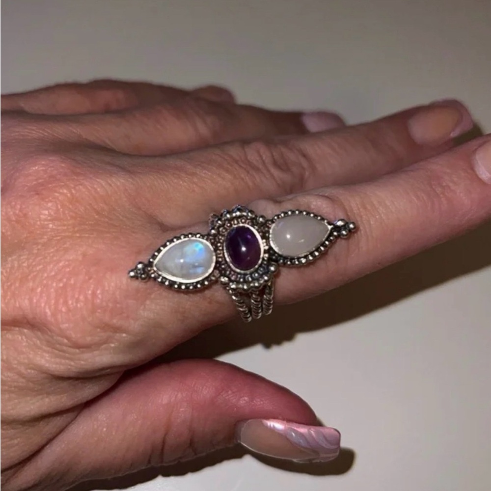 Handmade Sterling plated 925 ring size 8